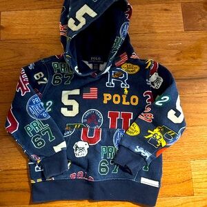 Boys logos polo navy hoodie size 4T